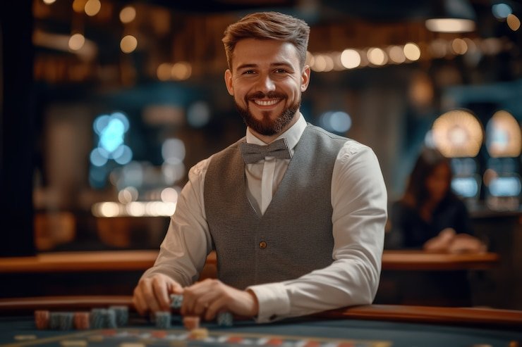 Studio live dealer Infinite Blackjack di platform rodatoto dengan multiple pemain
